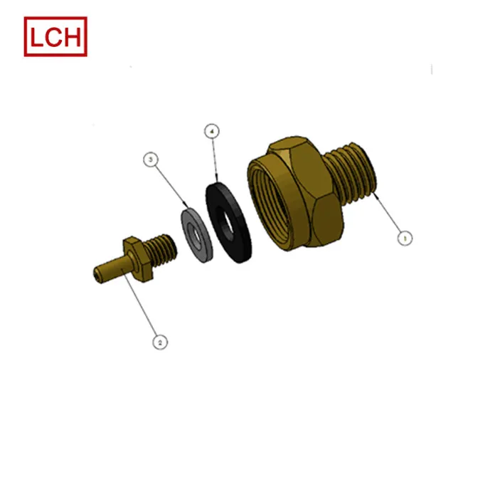 CNC Machining Propane Refill Aluminum Brass Adapter for Gas Cylinder Tank
